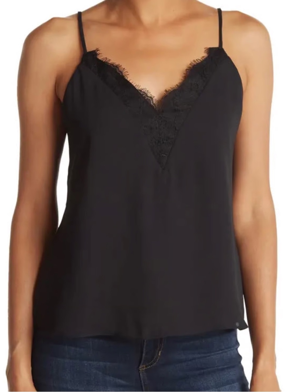 Socialite Black Camisole Eyelash Lace Medium